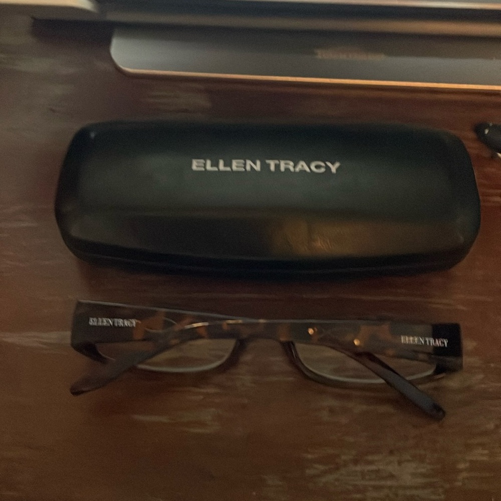 Ellen Tracy Brown Tortoise Rectangular Eyeglasses… - image 2